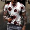 Men's T Shirt Halloween 3D Printing Loose O Neck Short Sleeve T-shirt Jogging Sports Fitness Tees Tops Streetwear