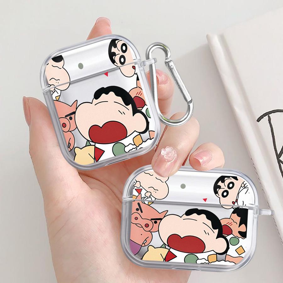 Case For Airpods Pro Pro2 1 Pro3 3 2 4 Clear Earphone Cases Cover Cartoon Crayons Shinchan