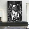 Black And White Angel Statue Canvas Wall Art Posters And Prints Angel Wings Sculpture Picture On Wall Painting For Living Room