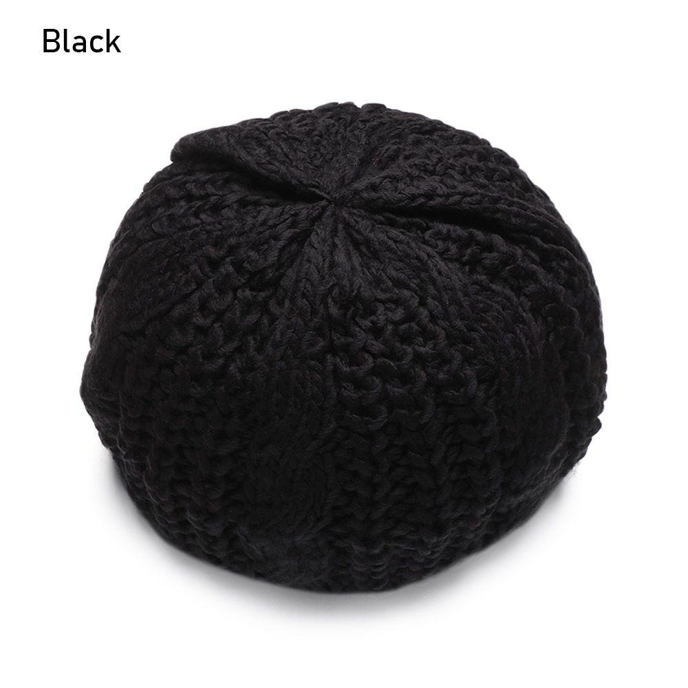 Fashion Vintage Elegant Ribbed Beret Hat Painter Hat French Artist Cap Knitted Cap