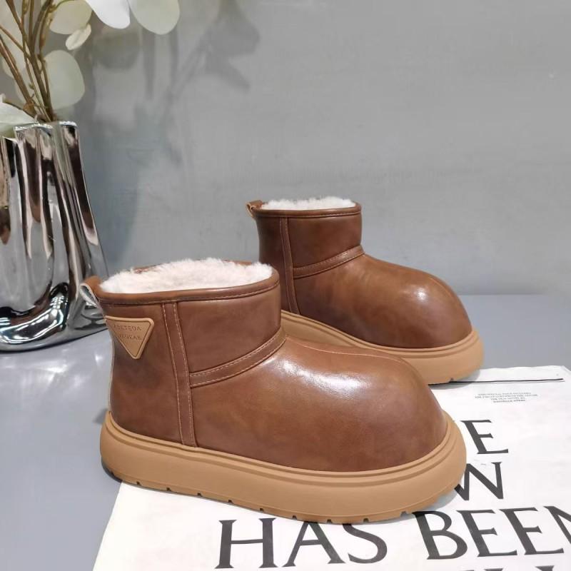 Youth style shoes Kids Winter Snow Boots Girls Boys Warm Fleece-Lined Ankle Retro Chunky Sole Casual Shoes
