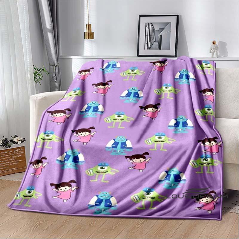 This Soft Flannel Blanket From The Cartoon "Monsters, Inc." Is Suitable for Beds, Sofas, and Home Bedroom Covers.