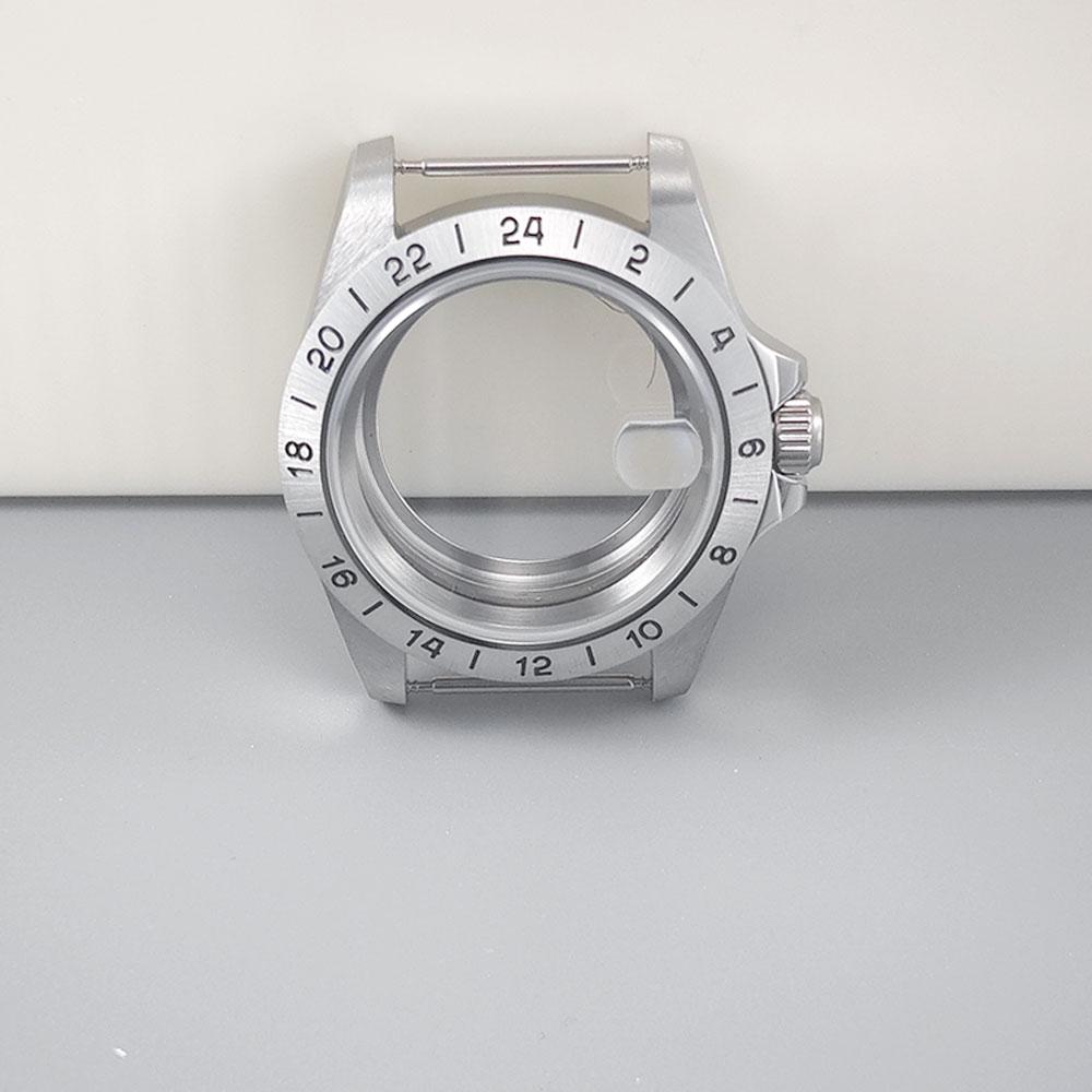Корпус для часов 39 мм Old EXP 24-часовой GMT Стальной безель для механизма NH34 NH35 NH36 Сапфировое стекло Аксессуары для корпуса часов Explorer