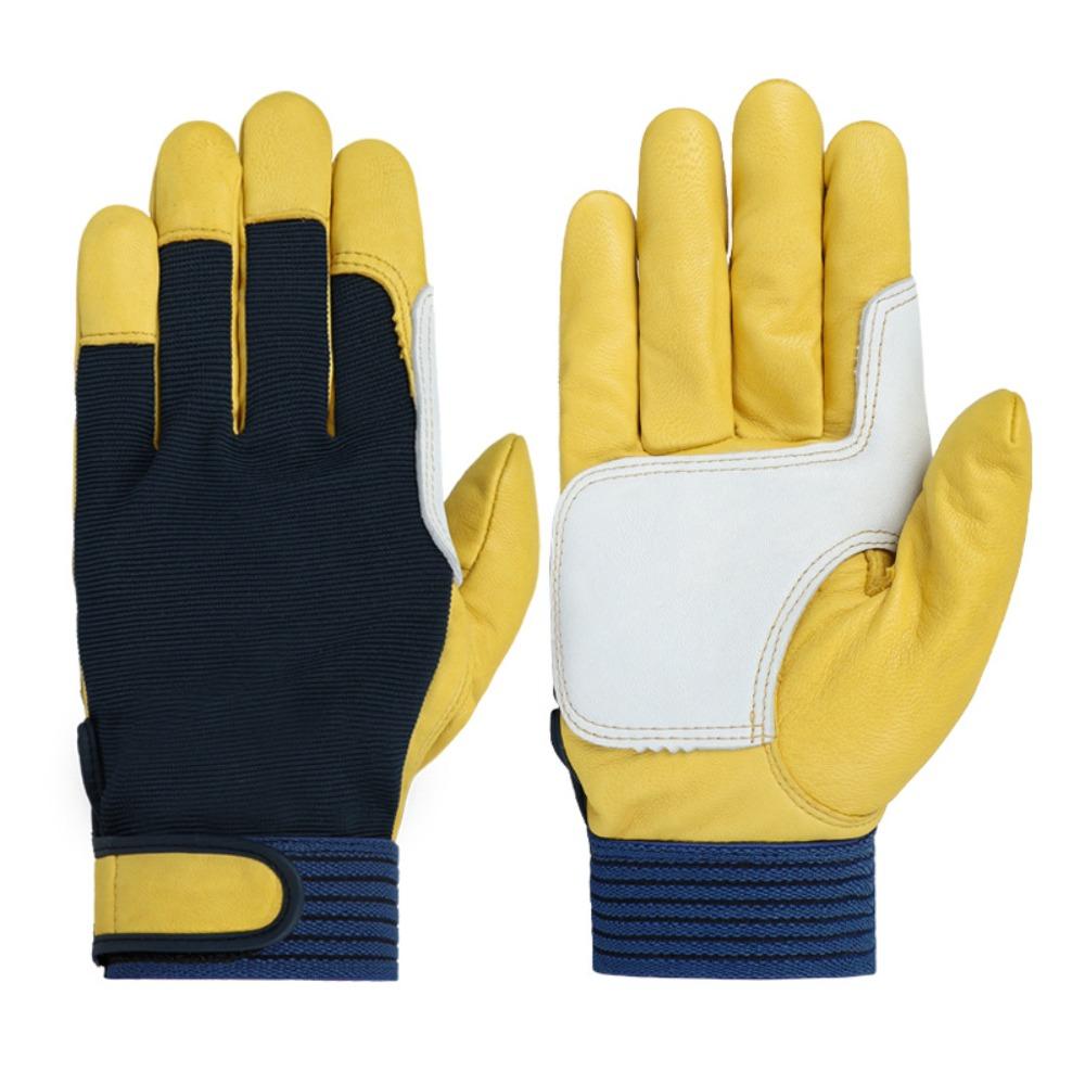 1 Pair Tough Grip Labor Insurance Gloves Thickened Welding Gloves Leather Work Gloves Mechanic Work