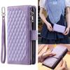 Crossbody Zipper Wallet Leather Phone Case For Samsung Galaxy Z Fold 4 Fold4 5g Cards Holder Stand Lanyard Book Bag Strap Cover