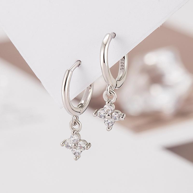 Серьги-кольца из серебра 925 пробы с иглой и цирконием для женщин, ювелирные изделия, подарки