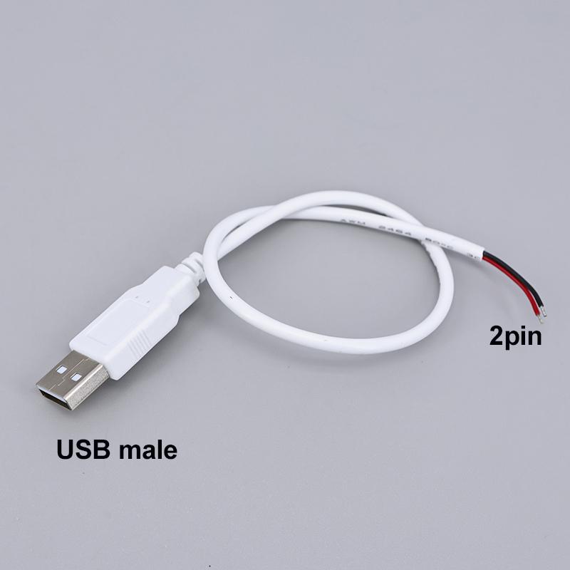 2-контактный 4-контактный 5V USB 2.0 Кабель питания Разъем Мама Папа Зарядка Удлинитель Разъем Провод белый 0.3м 1м