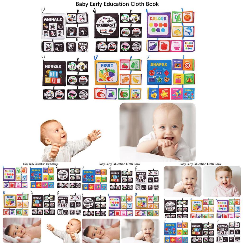 Прочный Моющийся Детский Тканевый Книжный Набор Игрушек Для Раннего Обучения И Интерактивной Игры Устойчивый К Разрывам И Издающий Звуки
