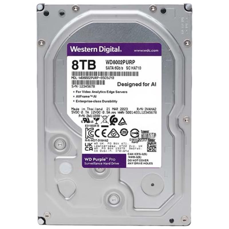 Western Digital WD Purple Pro 8TB Surveillance Hard Drive