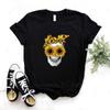 Bandana Skull Sunflower Print Women Tshirt No Fade Premium T Shirt Gift For Lady Girl Woman T-Shirts Graphic Top Tee Customize