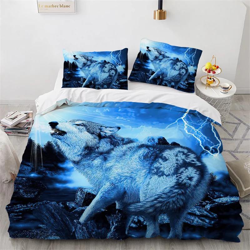 3D Wolf Duvet Cover Set Animal Printed Single Twin Full Queen King Bedding Sets Euro Bedclothes Pillowcases For Children Kid