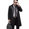Overcoat Black Handmade Business Leather Trench Coat Stylish Men's Real Lambskin