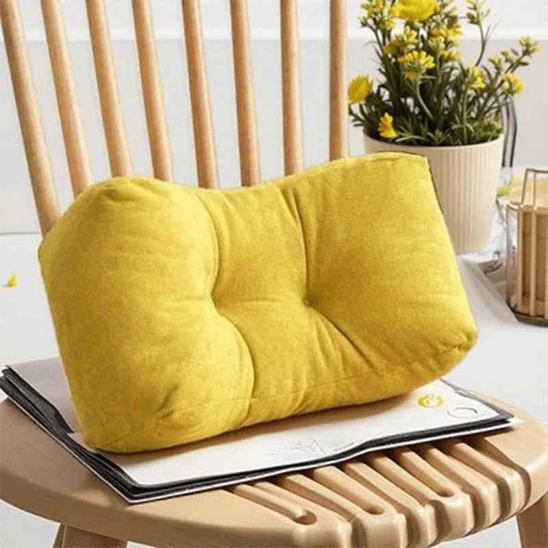 Comfortable Lumbar Support Cushion For Sitting Postures Correction In Office School Dorm Multipurpose Backrest Pillow Yellow