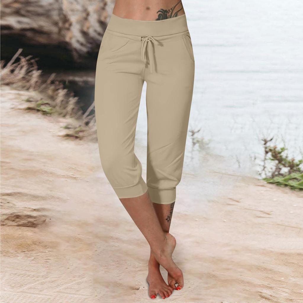 Брюки для женщин, укороченные шорты для женщин, летние новые повседневные эластичные модные повседневные брюки