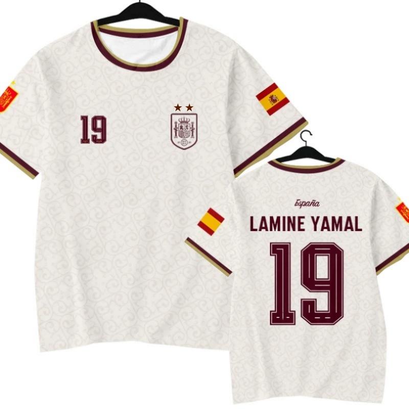 2026 Spanish Team Yamal Player Edition Football Shirt, Quick Drying Short Sleeved T-shirt Women's Family Kids Tees