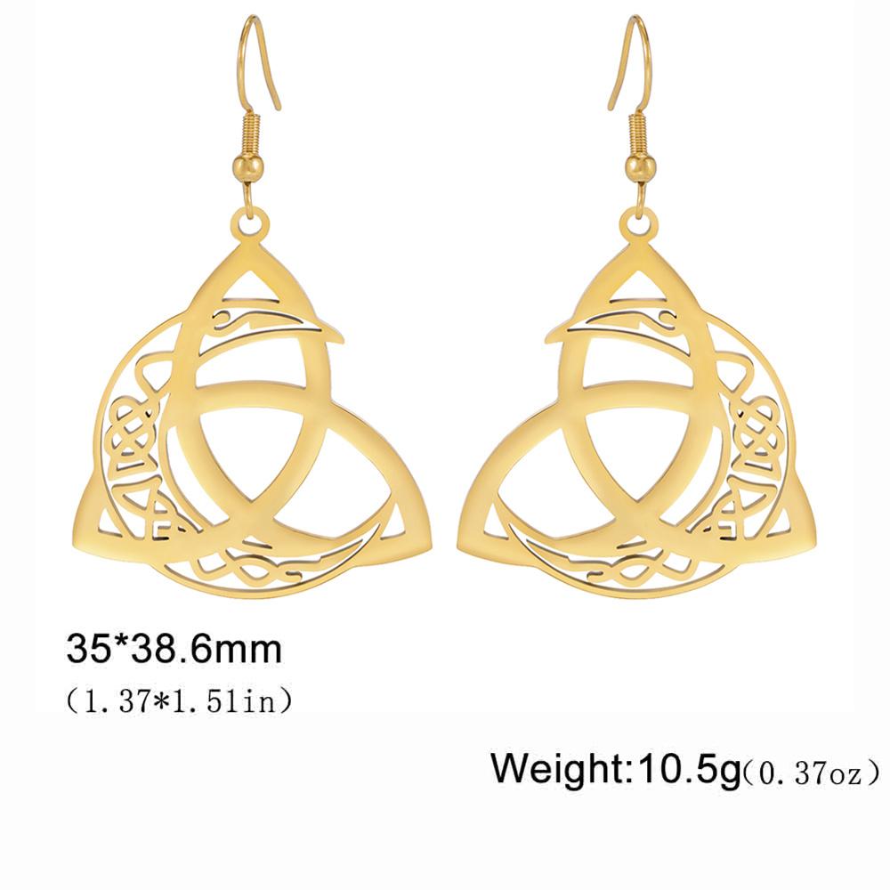 Серьги-подвески My Shape в форме полумесяца с кельтским узлом для женщин из нержавеющей стали Ирландский узел Узел ведьмы Серьги-подвески Ювелирные изделия Подарки