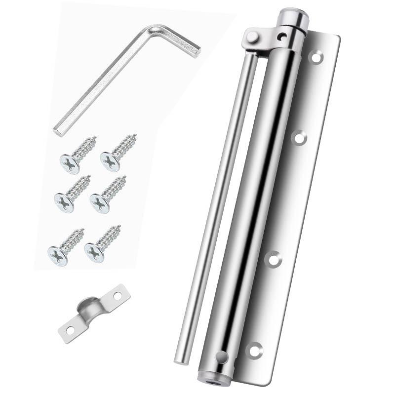 Easy Adjust Automatic Door Closer Stainless Steel Spring Silent Self Closing Hinge for Home Office Doors Holds Up to 25kg