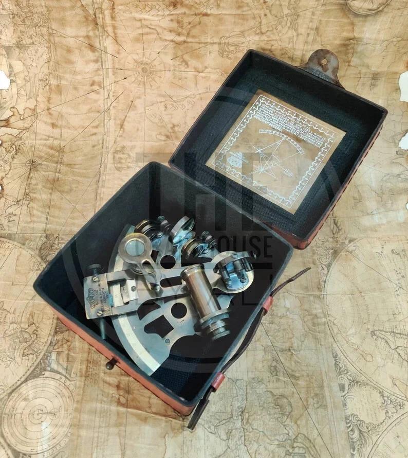 Sextant brass nautical navigation instrument brass sextant nautical