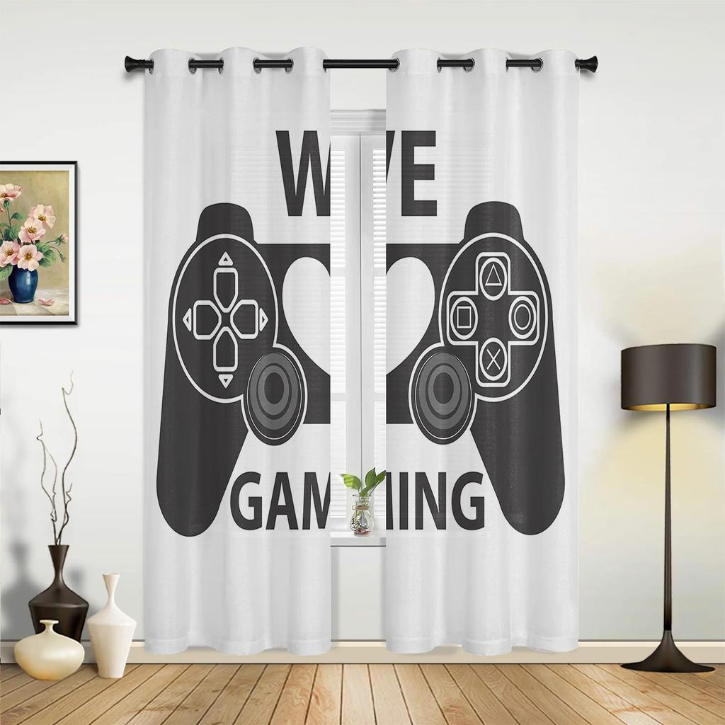 Кнопка геймпада Видеоигра Мультфильм Шторы для спальни Гостиная Шторы Кухня Детская комната Оконные занавески Домашний декор