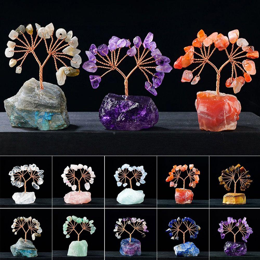 Рейки Чакра Энергия Счастливое Кристальное Дерево Многоцветные Деревья Фэн-Шуй Креативное Хрустальное Денежное Дерево