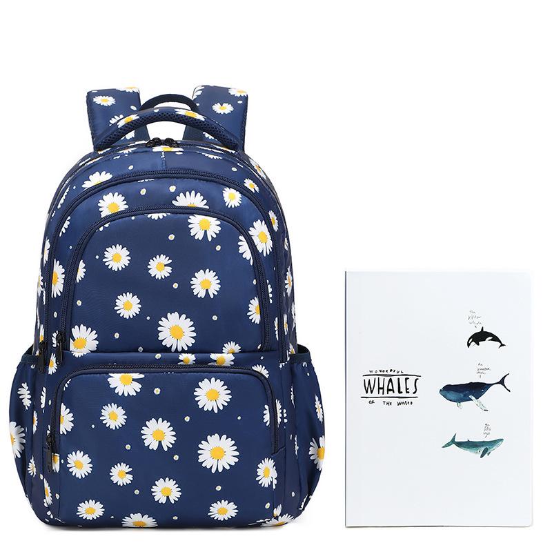 New Daisy Print Backpack Set: 3-Piece for Primary School Girls