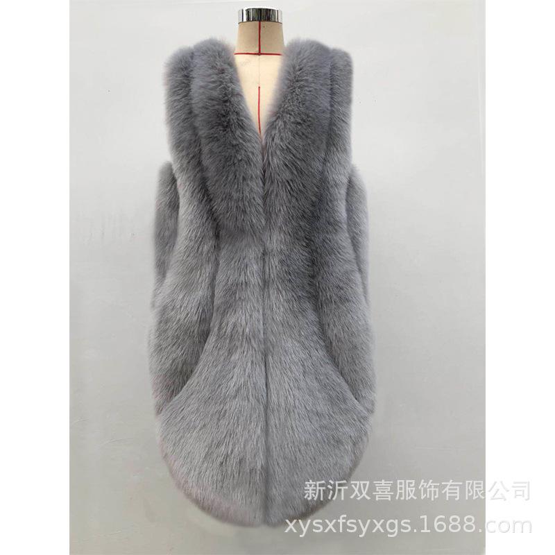 Меховая куртка осень-зима новая корейская версия мех лисы женская повседневная шуба искусственный меховой жилет