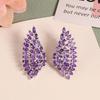 925 Sterling Silver Fine Clasp Earring Natural Amethyst Gemstones Wing Design for Fashion Girls Women Nice Gift