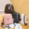 Women's Bag New Pattern Ribbon Crossbody Double-layer Small Square Bag Casual Mobile Phone Bag Printed Small Bag
