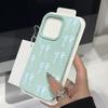 Противоударный чехол для телефона с текстурой кожи ТПУ для iPhone 16 Pro Max 15 14 Pro 13 12 11 с рисунком «бантик», тонкий матовый мягкий бампер