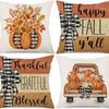 Autumn Thanksgiving Pumpkin Maple Car Line Printed Pillow Clothes Quilt Cover Room Decoration Sofa Cushion