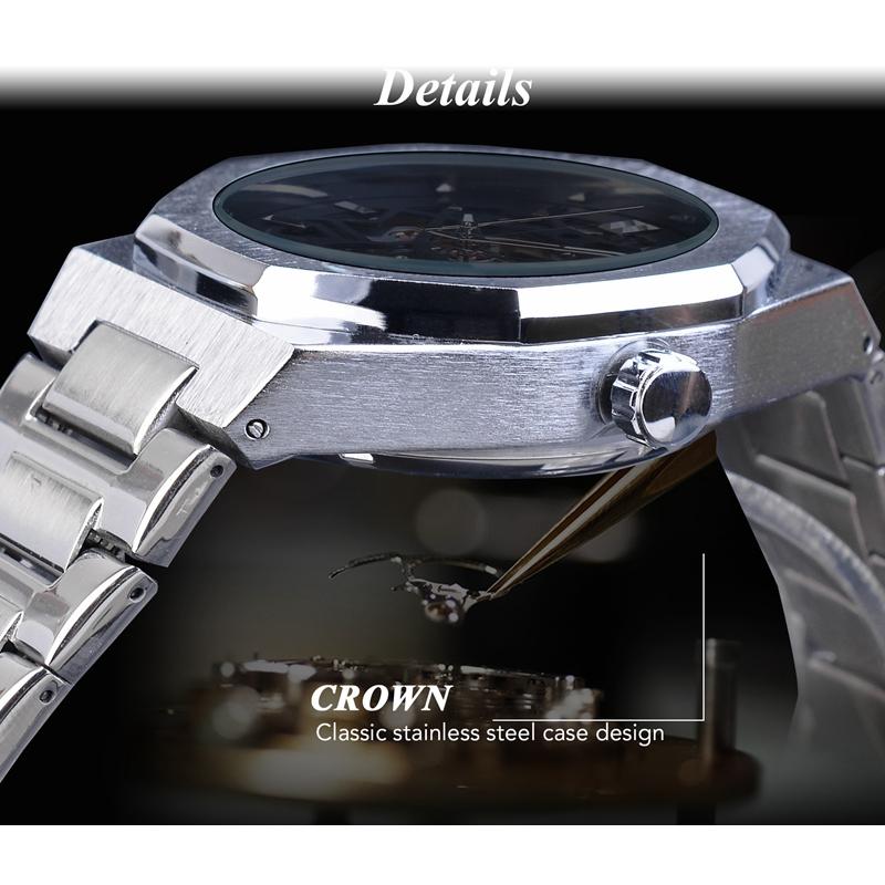 Механические часы Tourbillon Skeleton в стиле стимпанк, мужские наручные часы, водонепроницаемые, автоматические, деловые, роскошные