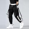 Fashion New Overalls Men's Splicing Drawstring Bundle Leggings Loose Casual Sports Cargo Pants