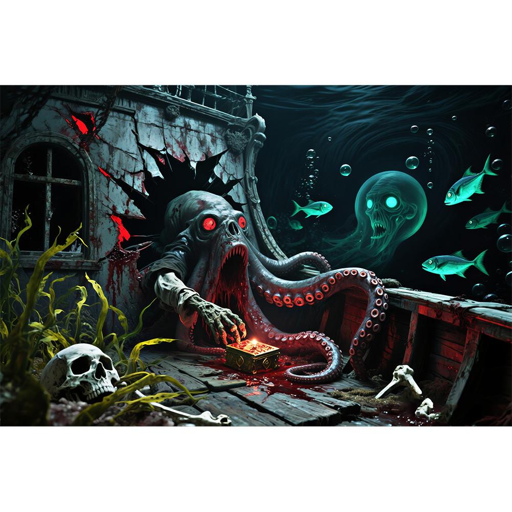 Horror Haunted House Tapestry Photography Background Halloween Vampire Scary Ghost Photo Studio Portrait Decor Backdrop