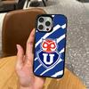 C-Чили U-Университет L-Лого Чехол для iPhone17,16,15,14,13,12,11 Plus,Pro Max Цветной Серебряный Покрытие Внутренняя Крышка