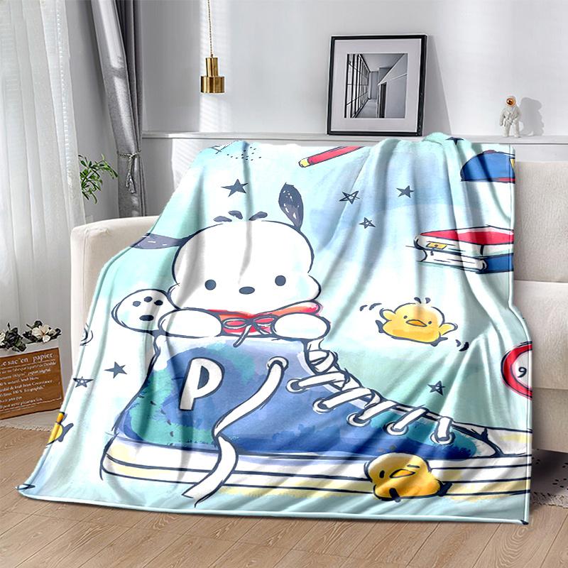1pc Fashion Pochacco Blanket, Perfect for Home Decor, Gift Idea, Seasonal Use, Living Room, Travel, Camping, Car Blankets, Beach, Office Naps.H023