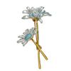 Pastoral Enamel Chrysanthemum Double Branch Brooch: Versatile Floral Fashion Pin Accessory