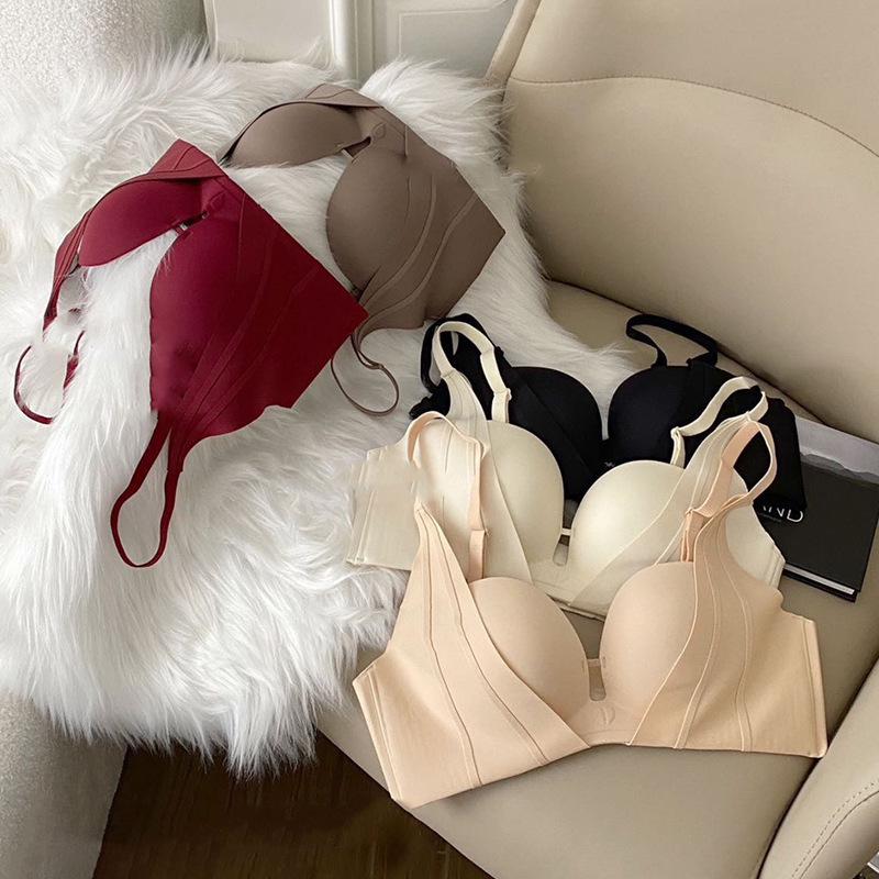 Минималистичный японский бесшовный бюстгальтер пуш-ап для маленькой груди - Без косточек, Боковая поддержка, Предотвращение обвисания, Чистый сексуальный дизайн