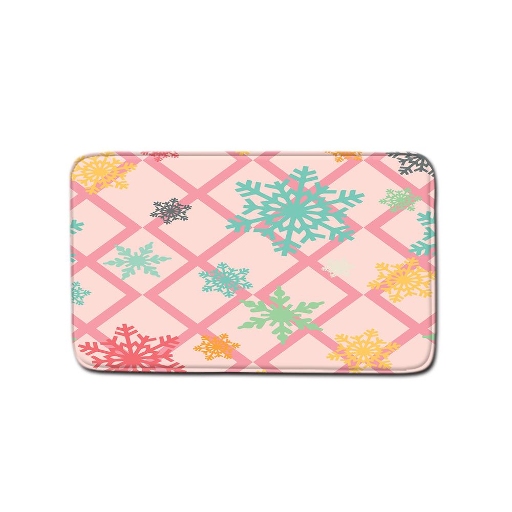 Christmas Shower Curtain Floor Mat Combination Four-Piece Set Bathroom Toilet Carpet Shower Room Mat Foot Mat