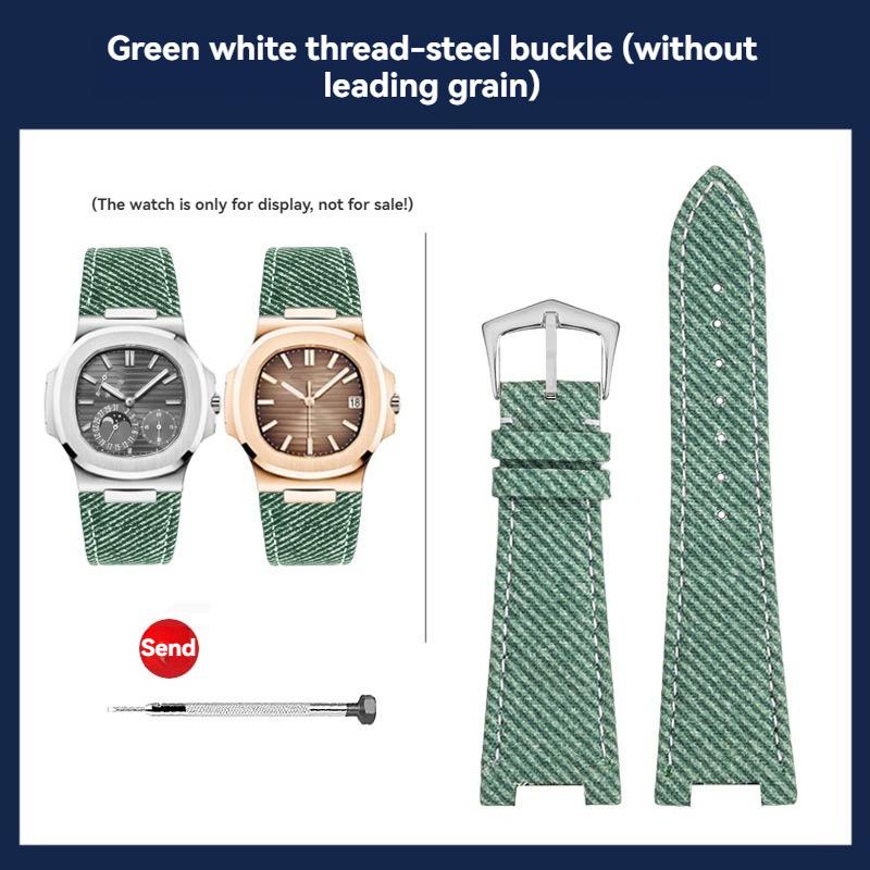 Нейлоновый ремешок Для PATEK PHILIPPE NAUTILUS 5711/5712G 5980 Холст Натуральная кожа Снизу Часовой ремешок Мужской Браслет Аксессуары