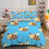 Bee honeycomb bedding set, flying wild animal geometric flower down duvet cover, suitable for decorating rooms for boys and girl