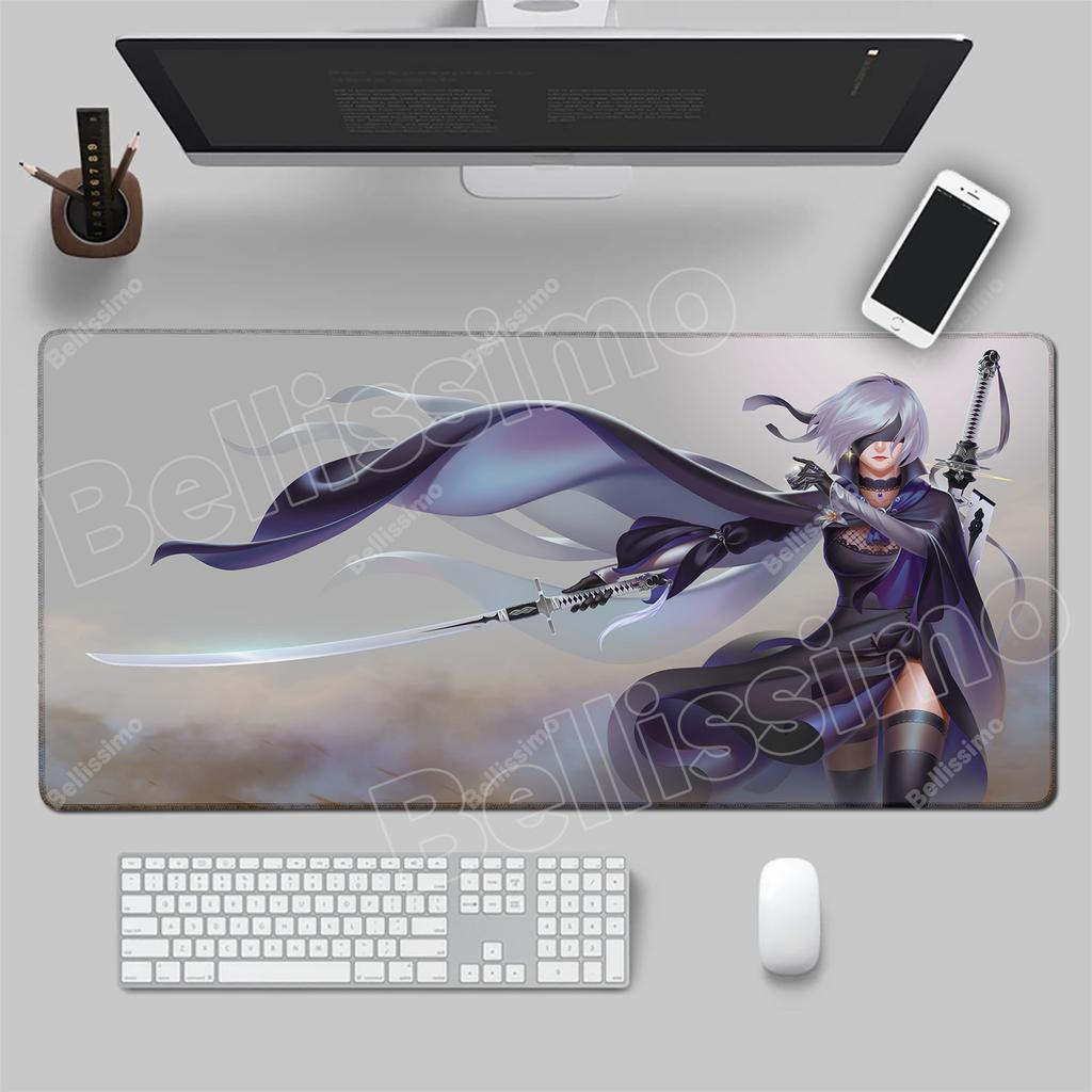 Hot Game Girl NieR Automata YoRHa No. 2 Type B Mouse pad Keyboard Carpet Rubber Desktop Mat Gaming XXL PC Accessory MousePad