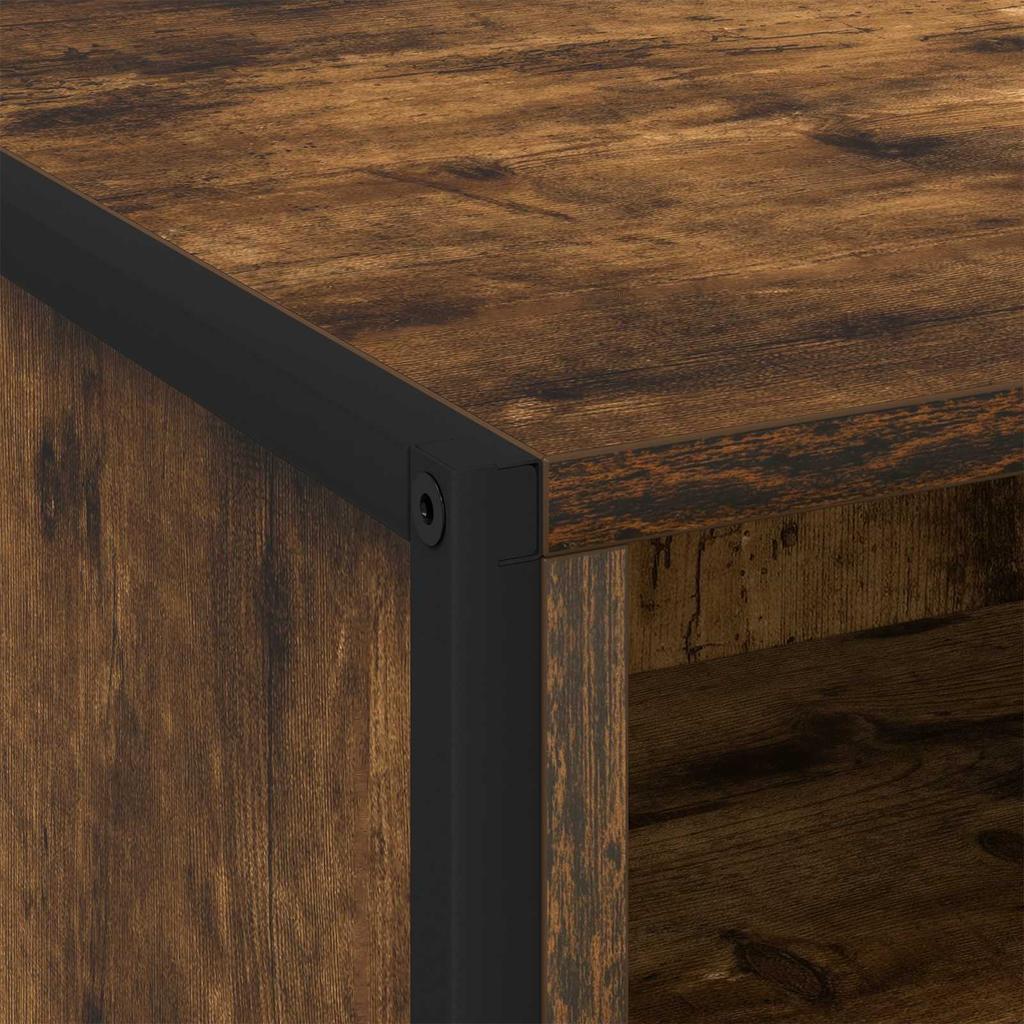 Nightstand Smoked Oak 50 x 39.5 x 50 cm Particleboard