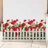 Наклейка на стену 'Розовый куст у забора' Съемная Водонепроницаемая ПВХ Наклейка с узором из красных цветов Декор стены для дома Офиса Гостиной Спальни Наклейка