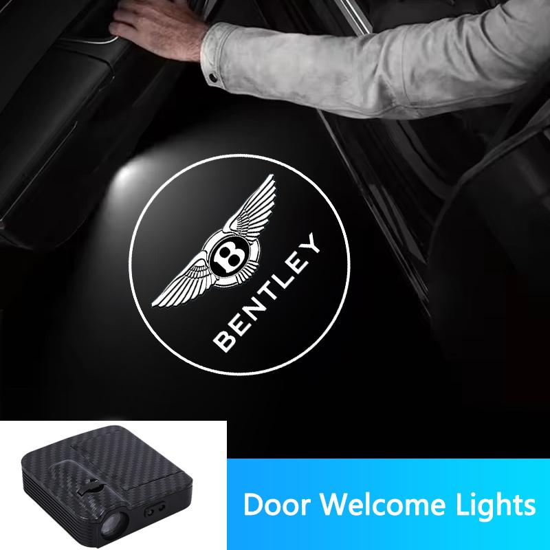 2Pcs High Bentley LED Car Door Welcome Lamp HD Logo Projector Light For Bentley Continental GT Flying Spur ArnageBentaygaMulsann
