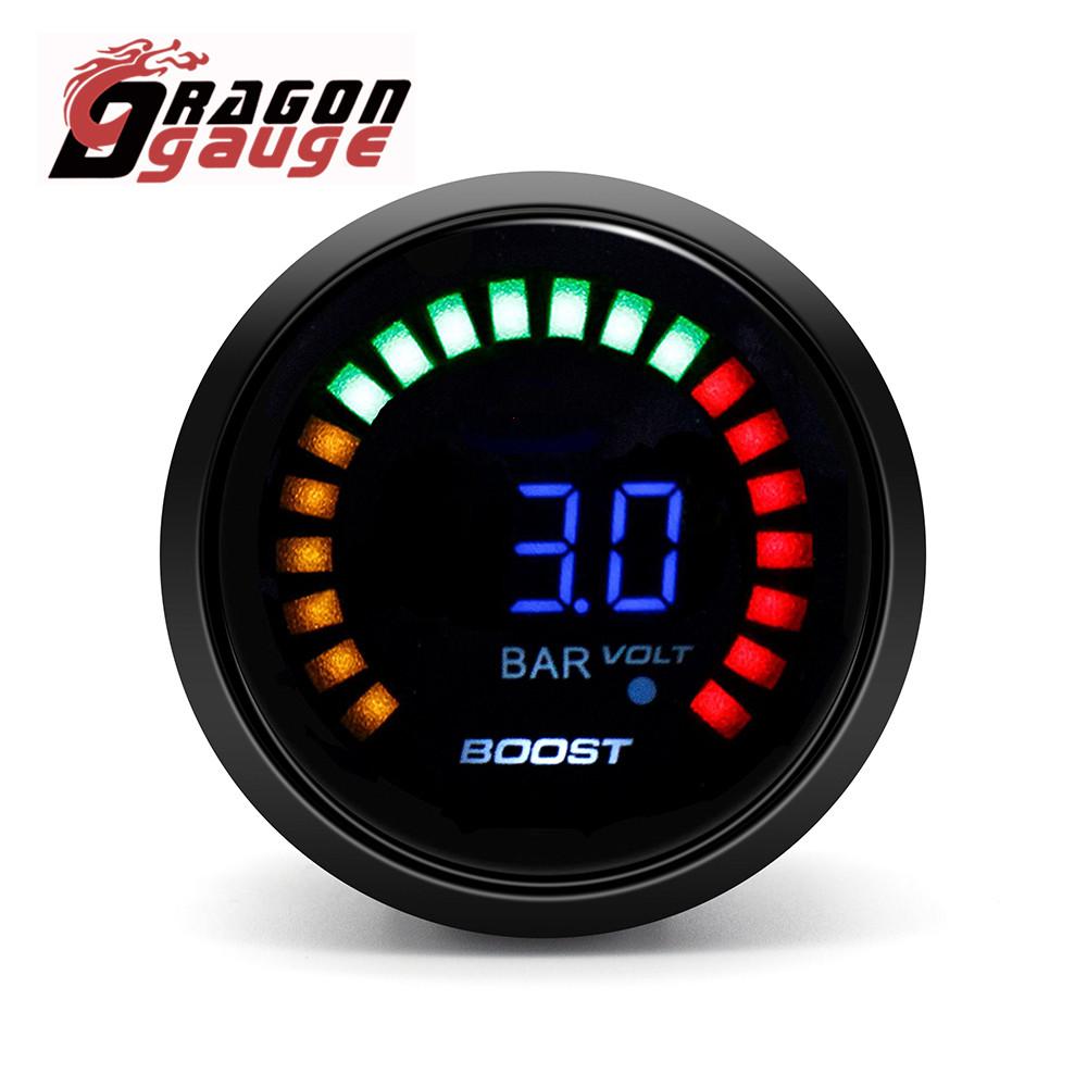 DRAGON GAUGE 52mm Tachometer Voltmeter Boost Vacuum Air-Fuel Ratio Water Temp Oil Temp Oil Press EGT Gauge Fit for 12V Car