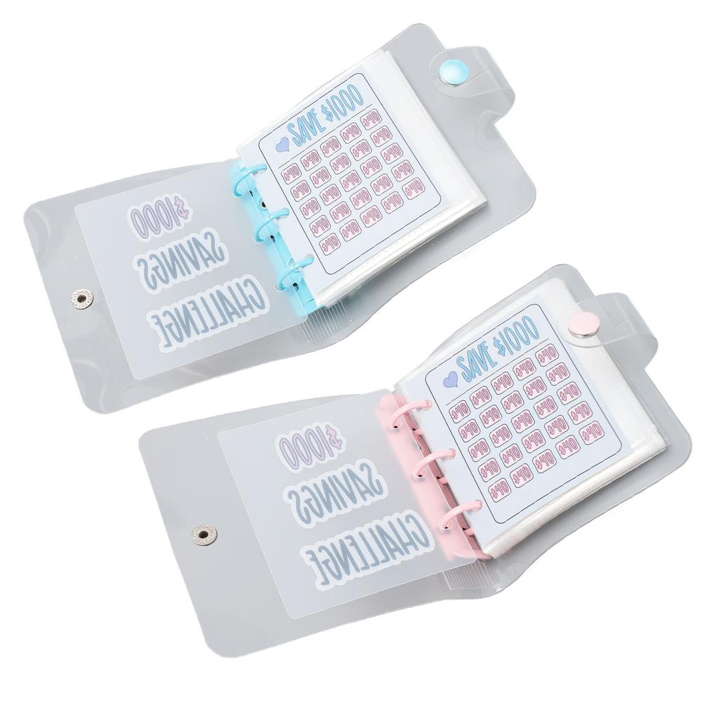 1000 сбережений Challenge Многоцелевой ПВХ многоразовый мини-бюджет с наклейкой для денег Ma