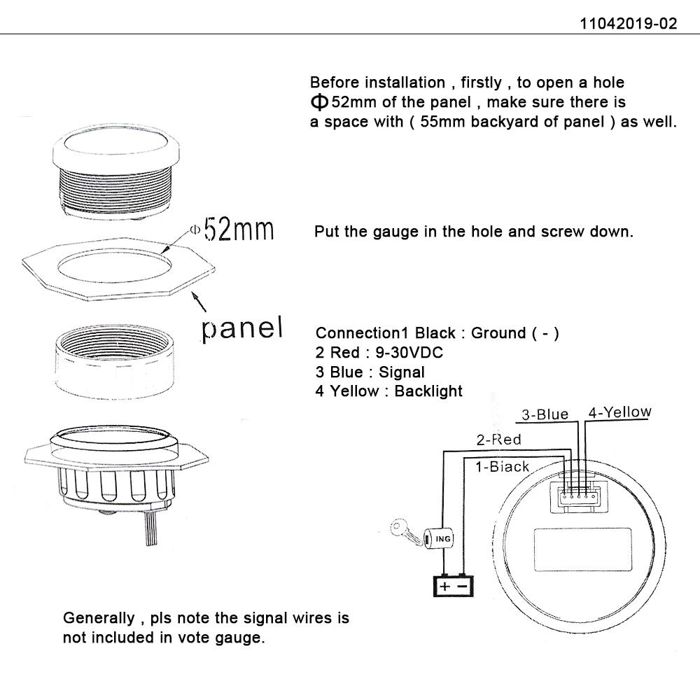 40-120℃ Датчик температуры для автомобиля, грузовика, лодки, индикатор транспортного средства, 52 мм, умный оповещение, мото-счетчик, датчик температуры воды, водонепроницаемый
