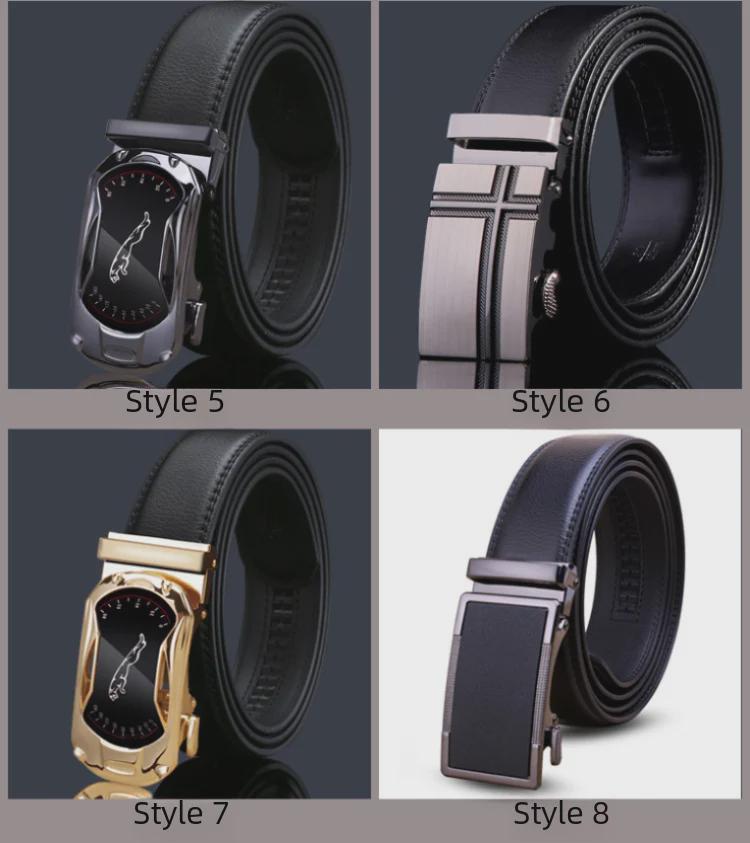 Ремень из натуральной кожи с автоматической пряжкой - Повседневный и модный дизайн из коровьей кожи