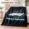 Custom Text Flannel Blanket F1 Print Warm Cozy Blanket Home Sofa Bedding