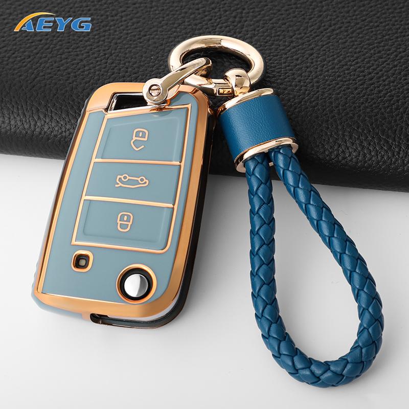 rldf3 For VW Volkswagen Golf 7 MK7 Tiguan MK2 For SEAT Ateca Leon FR 2 Ibiza For Skoda Octavia Car Key Case Cover Interior Accessories